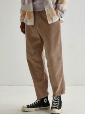 Urban Outfitters Corduroy Embroidered Smiley Face Trouser Pants